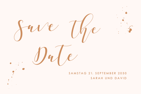 Stilvolle Save the Date Karte Querformat
