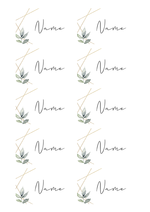 Namenskarten mit schicken Eukalyptuszweigen