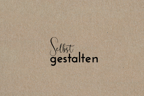 Kraft-Look Einladung zum Geburtstag doppelt Querformat Falz links