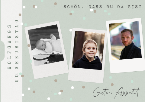 Tischset zum Geburtstag mit Polaroid Fotos