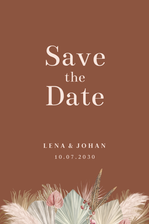 Save the Date Karte mit Flora-Motiv