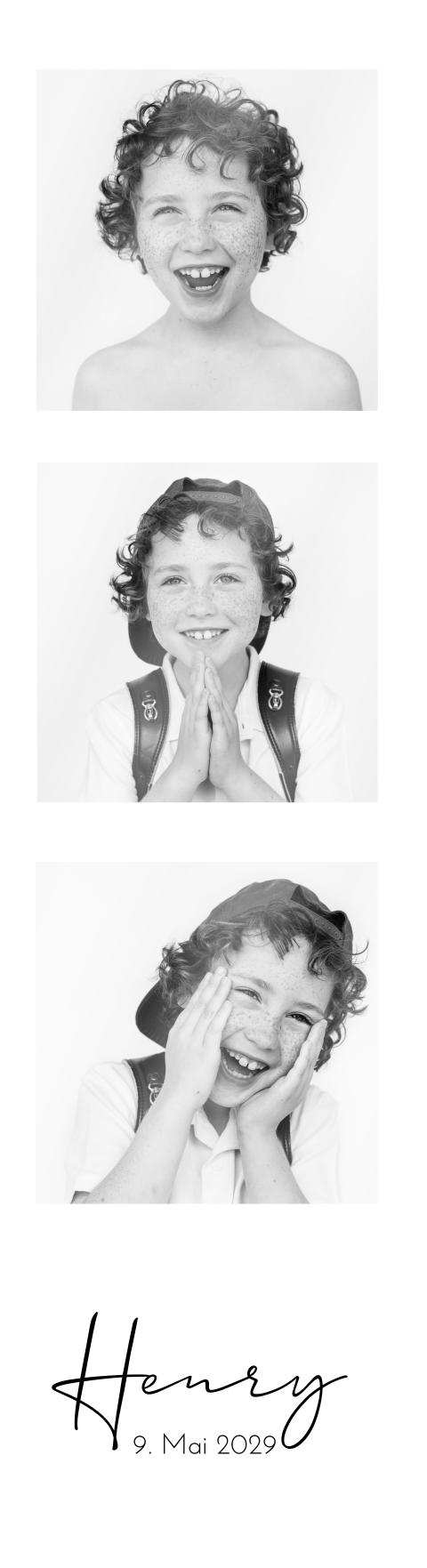 Fotostreifen Hochglanz als Lesezeichen Dankeskarte Kommunion 4 Stück