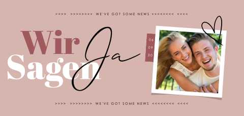 Panorama-Hochzeitseinladung We've got some news