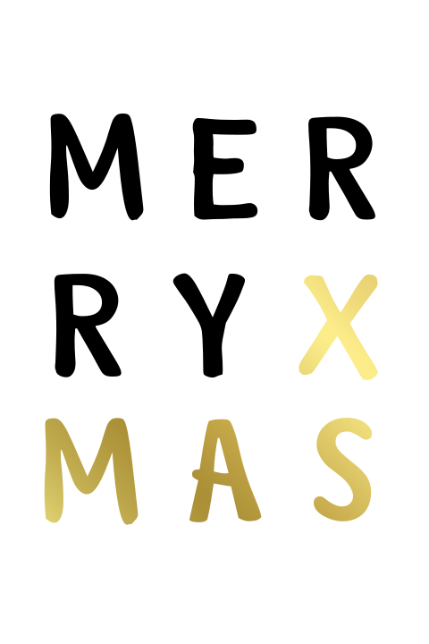 Goldfolie Weihnachtskarte mit cooler Schrift zum selbst gestalten