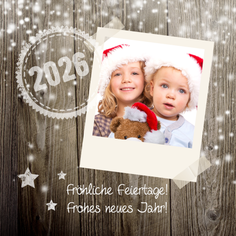 Gemütliche Weihnachtskarte mit Fotorahmen