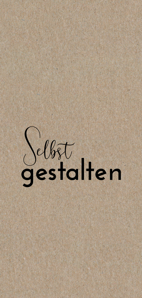 Kraft-Look Einladung Einschulung einfaches längliches Hochformat