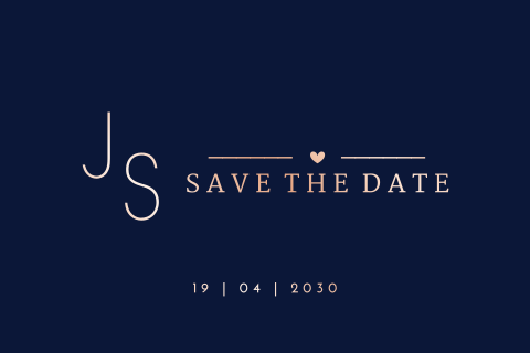 Schicke Save the date Karte mit Bronzefolie