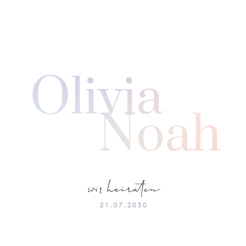 Minimalistische Klappkarte Hochzeit mit holografischer Folie