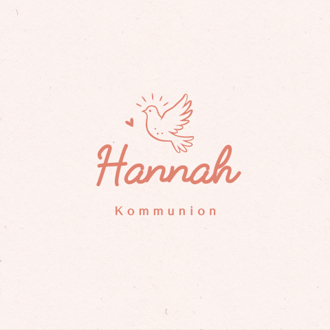 Einladung zur Kommunion in Apricot mit Taube