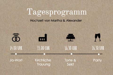 Schönes Kraftpapier-Tagesprogrammkarte