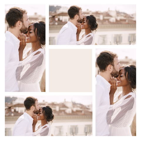 Hochzeitseinladung mit Fotocollage, selbst gestalten