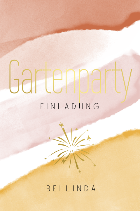 Gartenparty-Einladung zum 40. Geburtstag mit hübschen Aquarellfarben