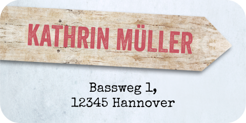 Origineller Absenderaufkleber mit Wegweiser 50 x 25 mm 14 Stück
