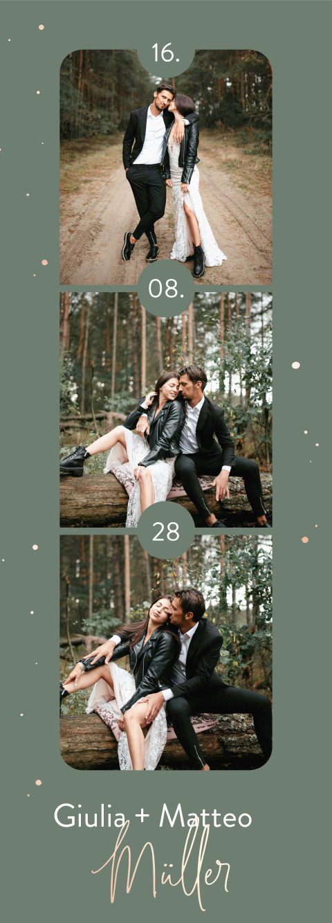 Fotostreifen Dankeskarte Hochzeit mit Fotos