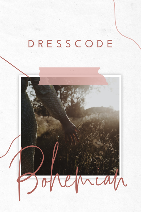 Dresscode Karte mit rosa Schreibschrift