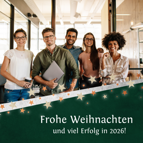 Business Weihnachtskarte mit Foto und Sternchen