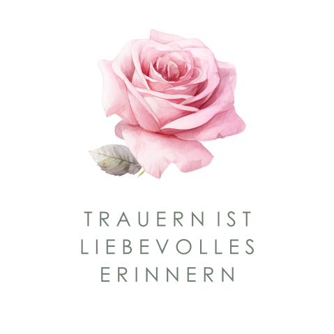 Aufkleber Trauer mit eine rosa Rose