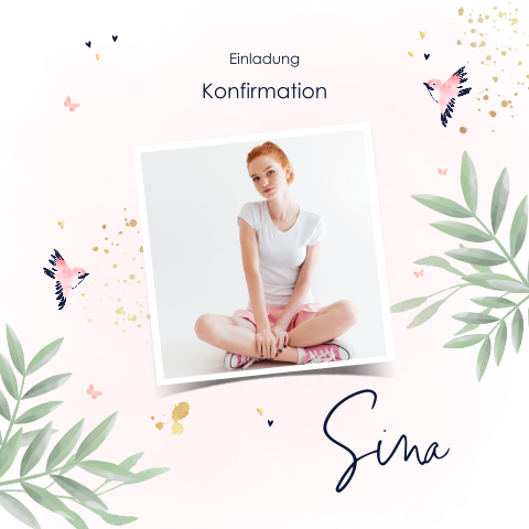 Einladung zur Konfirmation tropisch