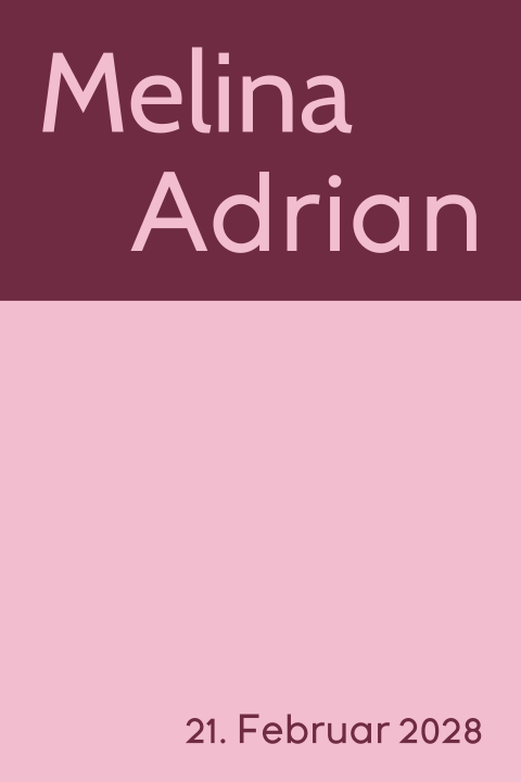 Einladung zur Hochzeit im Color-Blocking Stil mit Namen und Datum