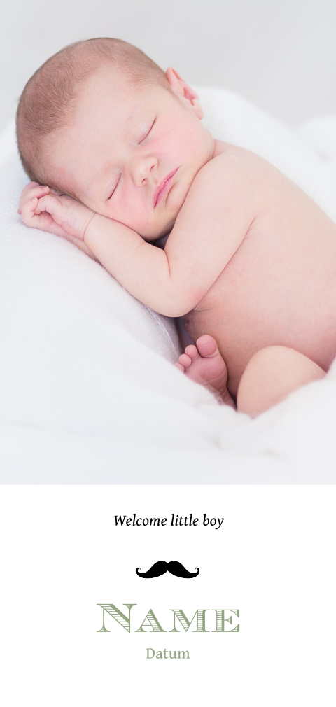 Baby Fotoskarte mit Schnauzbart
