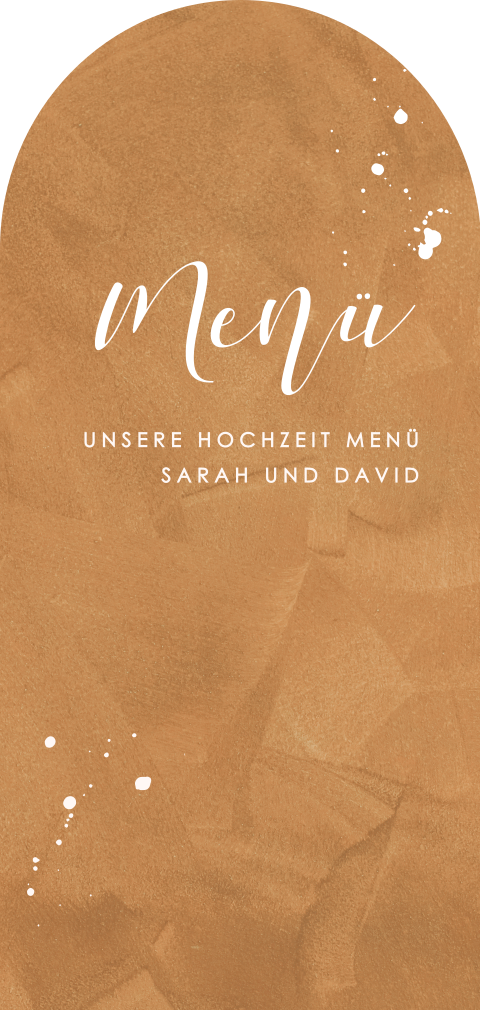 Stilvolle Menükarte in Halbbogenform mit Samtoptik