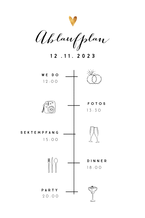 Tagesablauf Karte mit verschiedenen Icons