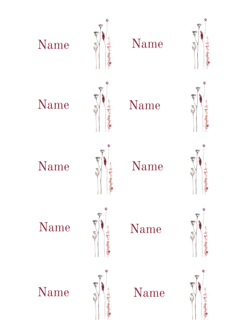 Namenskarten Bohemian Flowers