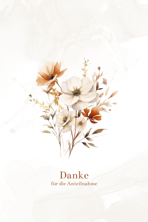 Dankeskarte Trauer mit Blumenstrauß