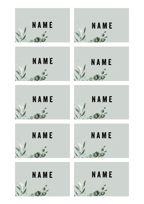 Stilvolle Namenskarten mit Zweigen