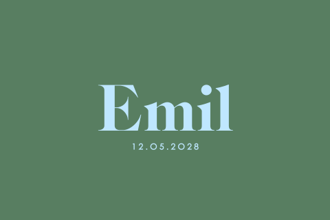 Einladung zur Erstkommunion im Colorblock-Stil in Dunkelgrün