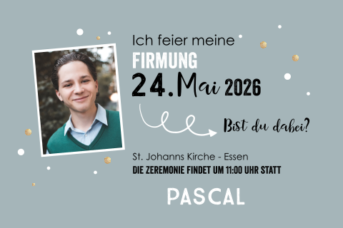 Einladung zur Firmung mit Foto und Punkten