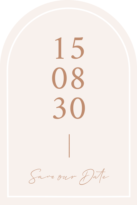 Originelle Save the date Karte in Bogenform