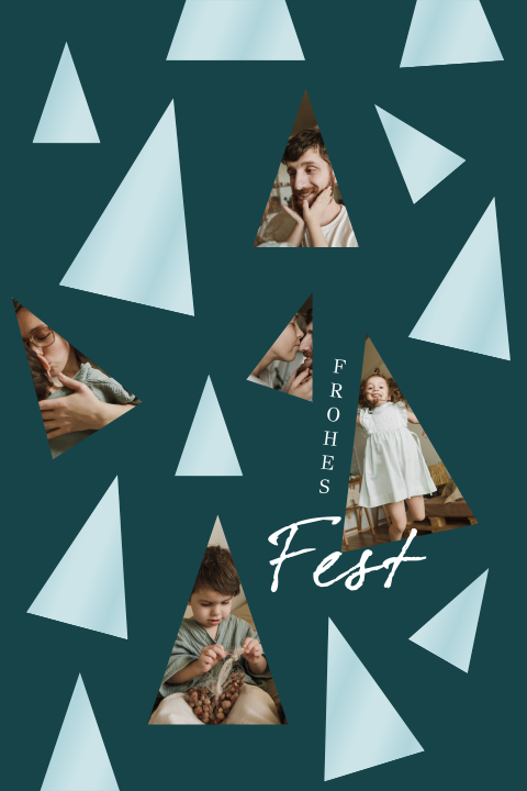 Unser Winterwald Weihnachtskarte mit Fotos - Hochformat