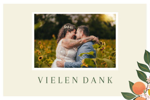 Dankeskarte mit Foto und mediterranem Design