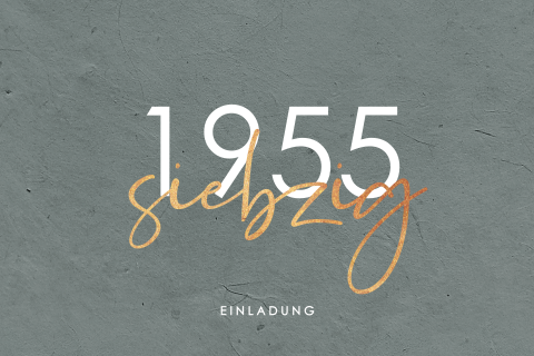 Einladung zum 70 mit dekorativem grauem Hintergrund