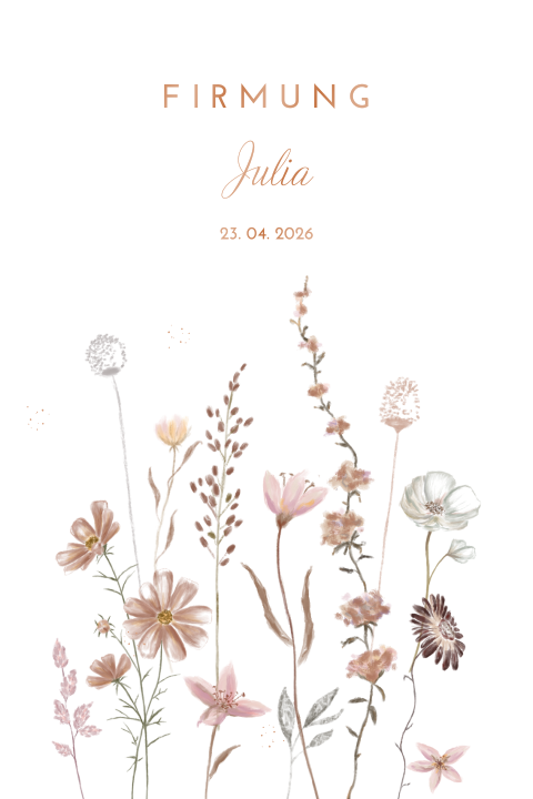 Einladung zur Firmung mit Frühlingsblumen