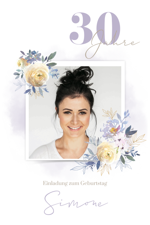 Florale Einladung zum 30. Geburtstag