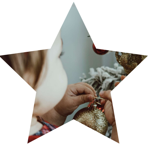Sternförmige Weihnachtskarte mit Ihrem Foto