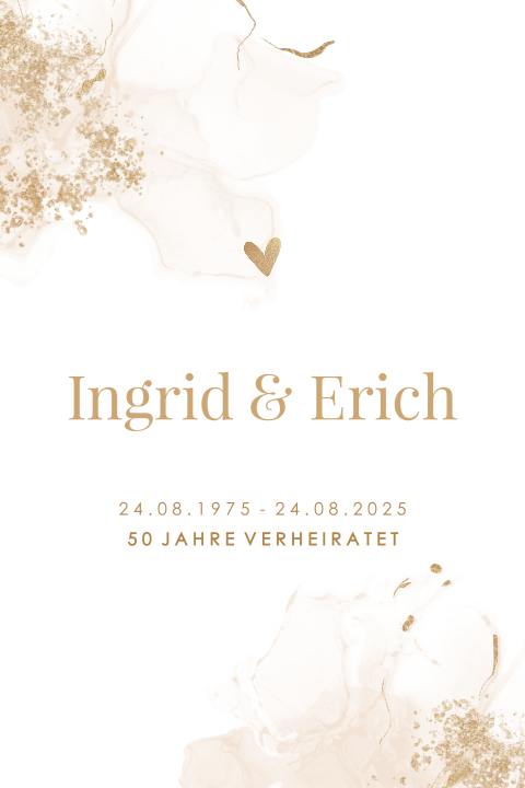 Klappkarte zur goldenen Hochzeit  mit eleganten Details