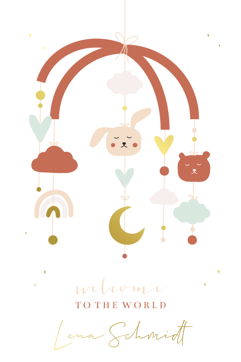 Geburtskarte Maedchen Kleines Mobile