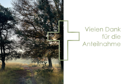 Dankeskarte Trauer mit Kreuz, Foto und Hochglanzdetails