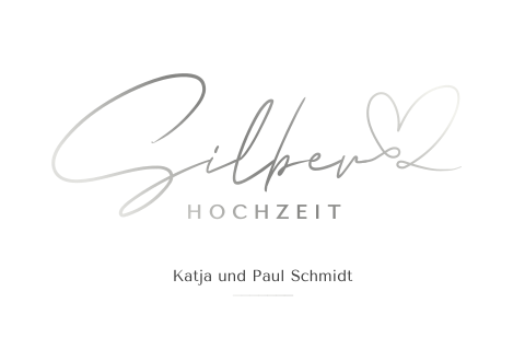 Einladung zur Silberhochzeit mit Schrift in Silberfolie