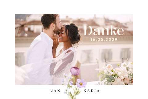 Bedruckter Magnet als Dankeskarte Hochzeit