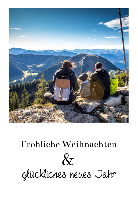 Klappkarte mit Weihnachtsgrüßen und großem persönlichen Foto