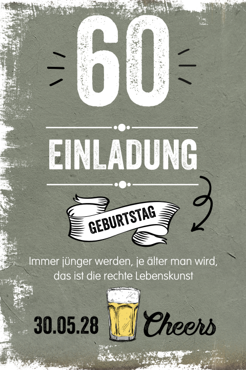 Einladung zum 60. mit Bier
