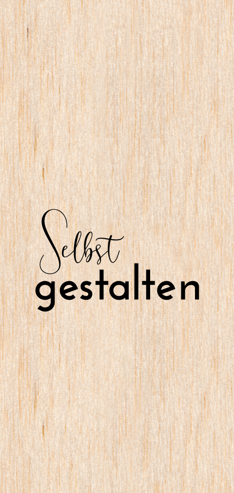 Holz Geburtskarte einfaches längliches Hochformat