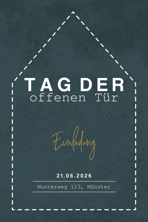 Moderne geschäftliche Einladung zum Tag der offenen Tür mit Haus