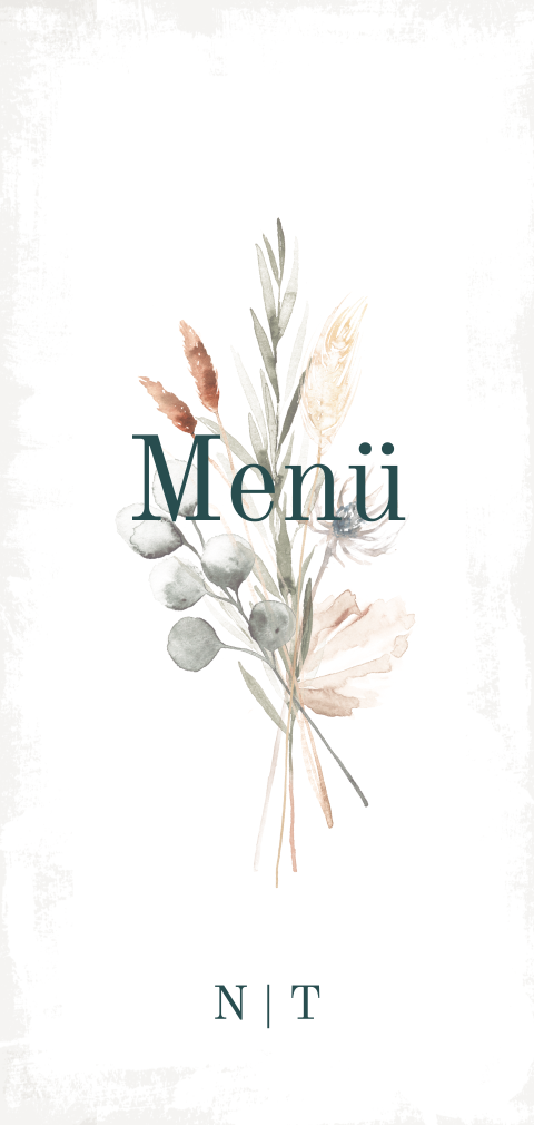 Florale Menükarte mit Feldblumen