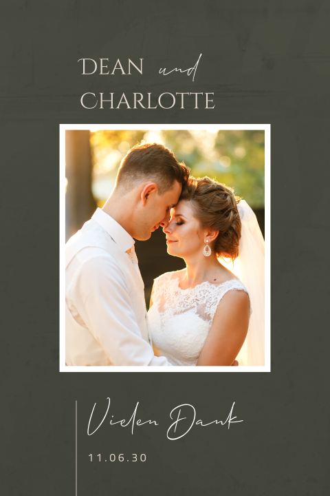 Danksagungskarte Green Velvet mit Foto