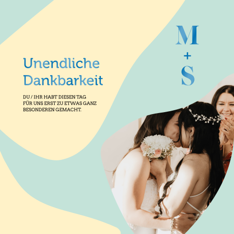 Dankeskarte Moderne Formen mit Foto